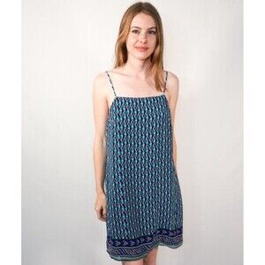 Anthropologie Maeve Womens 100% Silk Geometric Patterned Slip Dress Size M EUC!